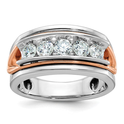 14k White/Rose Gold Two-tone Gold White/Rose Gold Men's 1 carat Diamond Complete Ring
