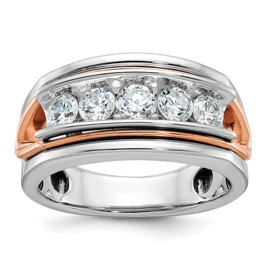 14k White/Rose Gold Two-tone Gold White/Rose Gold Men's Diamond Ring Mounting