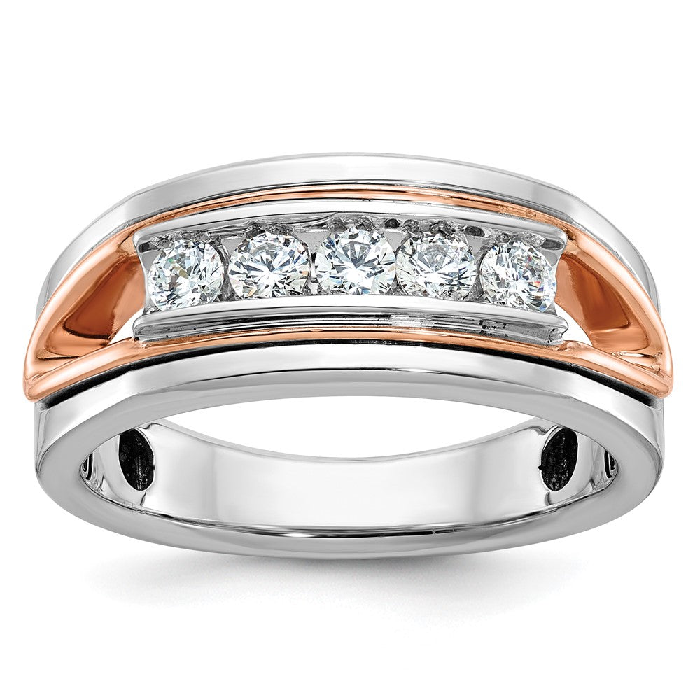 14k White/Rose Gold Two-tone Gold White/Rose Gold Men's Diamond Ring Mounting