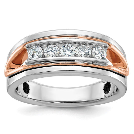 14k White/Rose Gold Two-tone Gold White/Rose Gold Men's Diamond Ring Mounting