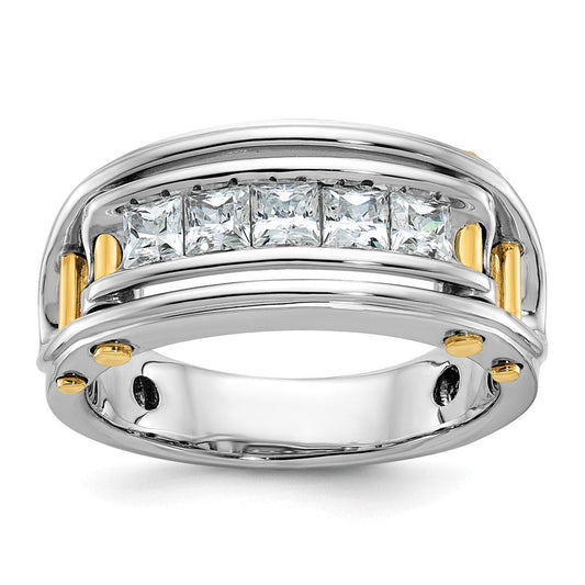 14k Two-tone Gold Men's Diamond Ring Mounting