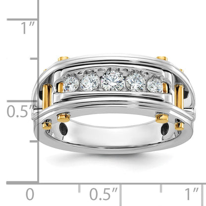 14k Two-tone Gold Men's Diamond Ring Mounting
