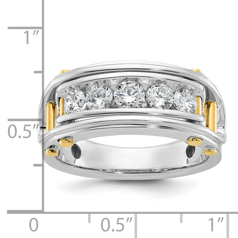 14k Two-tone Gold Men's 1 carat Diamond Complete Ring