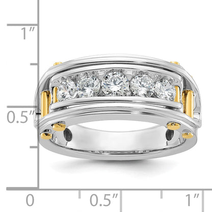 14k Two-tone Gold Men's 1 carat Diamond Complete Ring