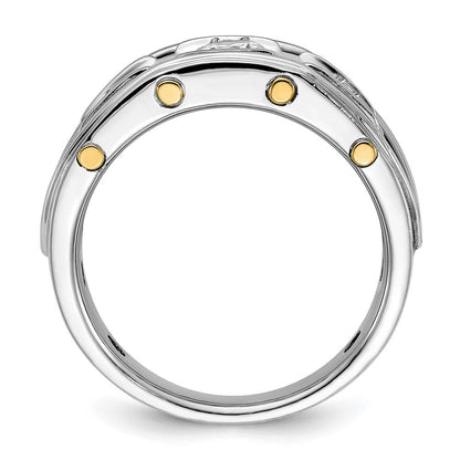 14k Two-tone Gold Men's Diamond Ring Mounting