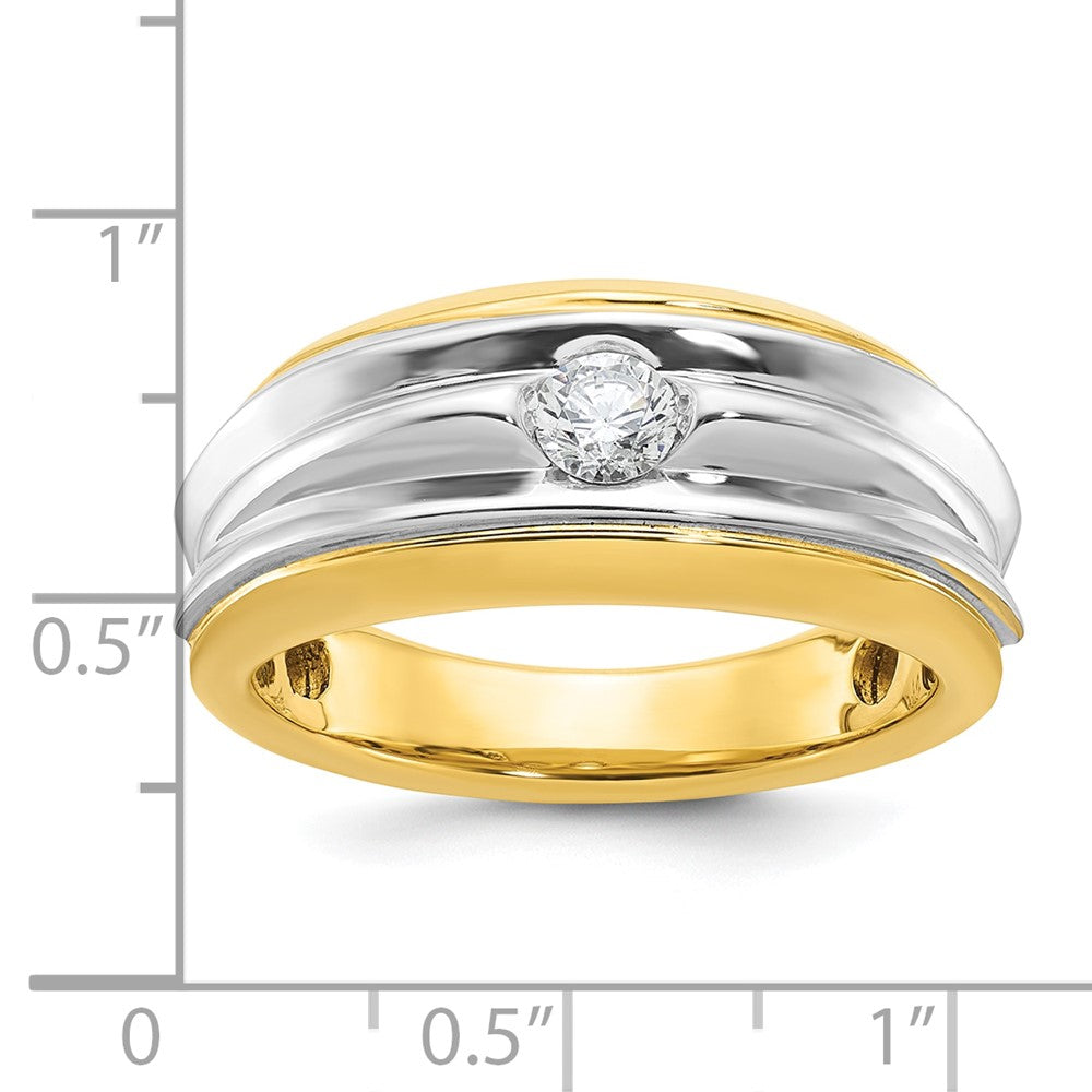 14k Two-tone Gold Men's Diamond Ring Mounting