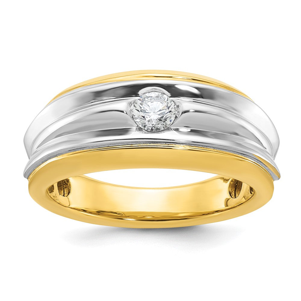 14k Two-tone Gold Men's Diamond Ring Mounting