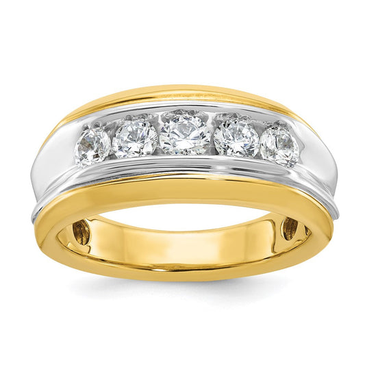 14k Two-tone Gold Men's Diamond Ring Mounting
