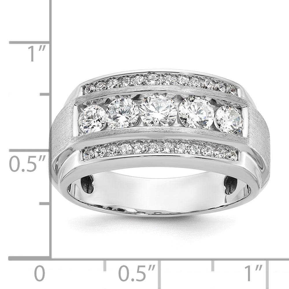 14k White Gold Men's Polished and Satin Diamond Ring Mounting