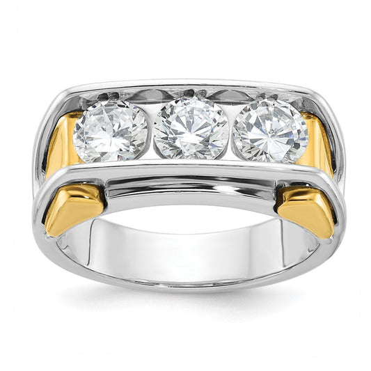 14k Two-tone Gold Men's Diamond Ring Mounting