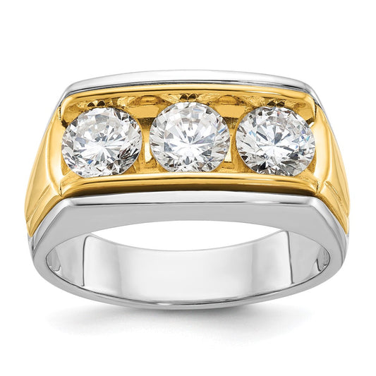 14k Two-tone Gold Men's Diamond Ring Mounting