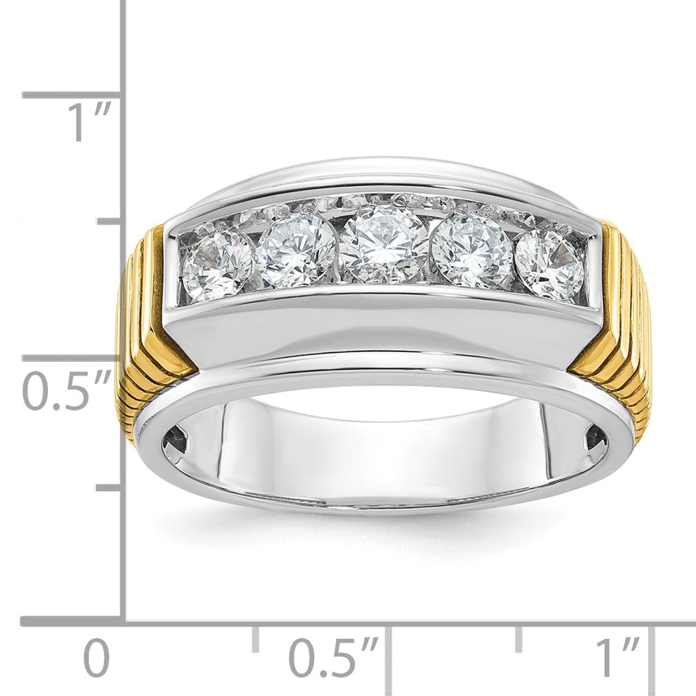 14k Two-tone Gold Men's 1 carat Diamond Complete Ring