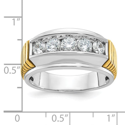 14k Two-tone Gold Men's 1 carat Diamond Complete Ring
