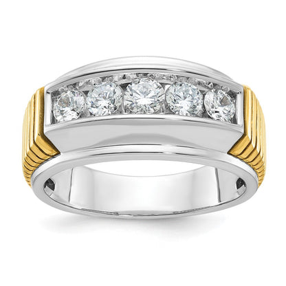 14k Two-tone Gold Men's 1 carat Diamond Complete Ring