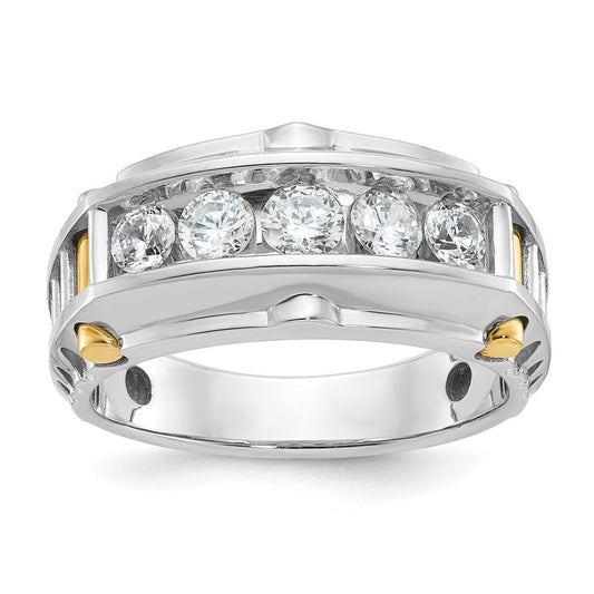 14k Two-tone Gold Men's Diamond Ring Mounting
