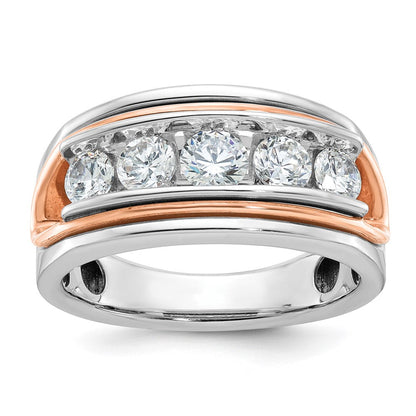 14k White/Rose Gold Two-tone Gold White/Rose Gold Men's 1.5 carat Diamond Complete Ring