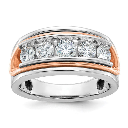 14k White/Rose Gold Two-tone Gold White/Rose Gold Men's 1.5 carat Diamond Complete Ring