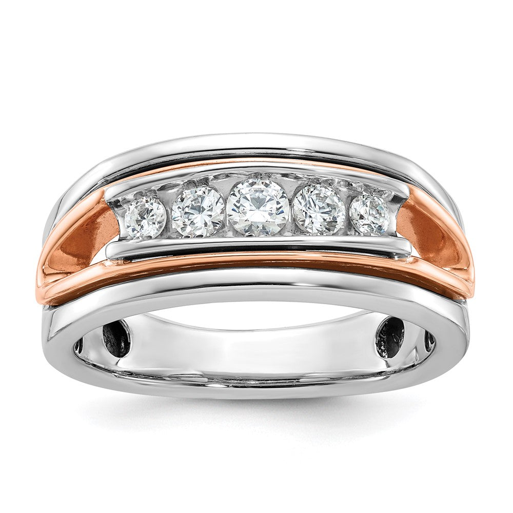 14k White/Rose Gold Two-tone Gold White/Rose Gold Men's Diamond Ring Mounting