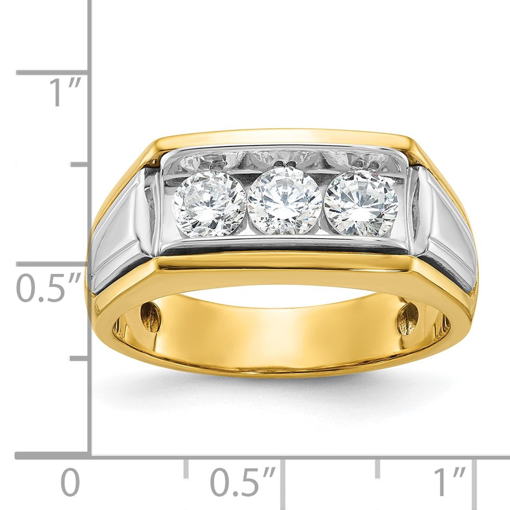 14k Two-tone Gold Men's 1 carat Diamond Complete Ring