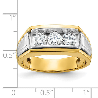 14k Two-tone Gold Men's 1 carat Diamond Complete Ring