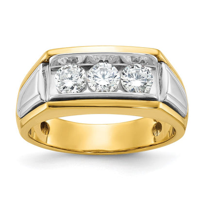 14k Two-tone Gold Men's 1 carat Diamond Complete Ring