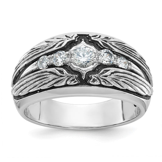 14k White Gold with Black Rhodium Men's 1/2 carat Diamond Ring Mounting