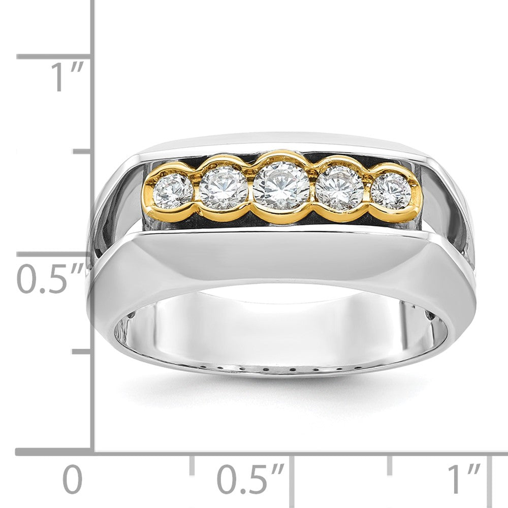 14k Two-tone Gold Men's 1/2 carat Diamond Complete Ring