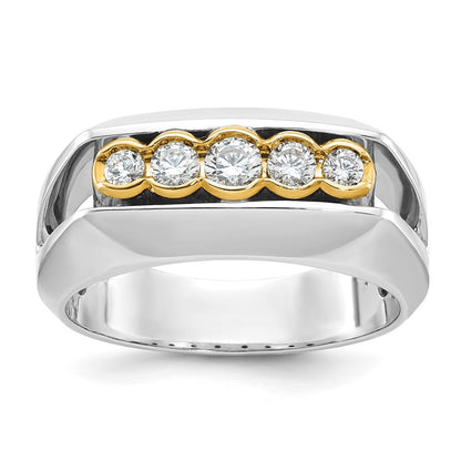14k Two-tone Gold Men's 1/2 carat Diamond Complete Ring