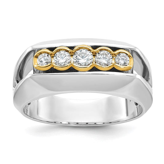 14k Two-tone Gold Men's Diamond Ring Mounting
