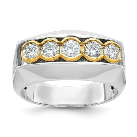 14k Two-tone Gold Men's Diamond Ring Mounting