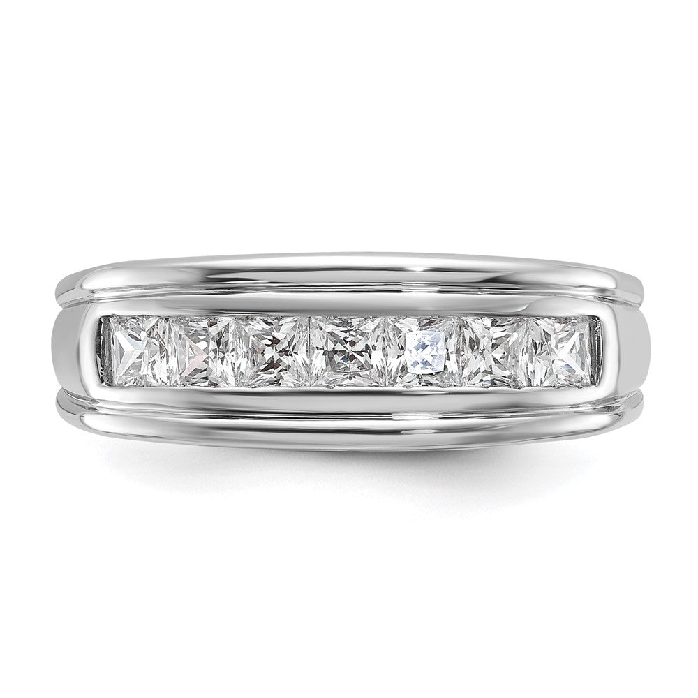 14k White Gold Men's Square Diamond Ring Mounting