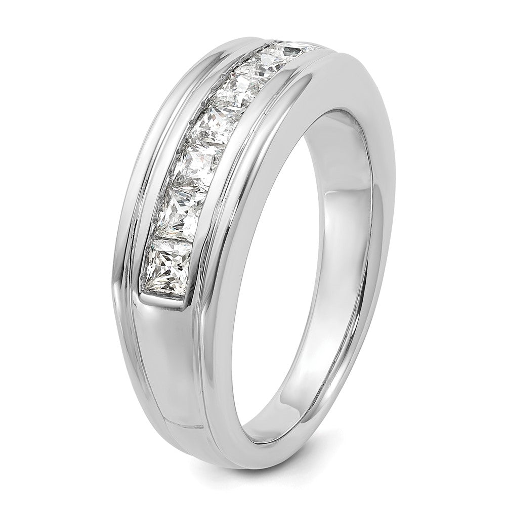 14k White Gold Men's Square Diamond Ring Mounting