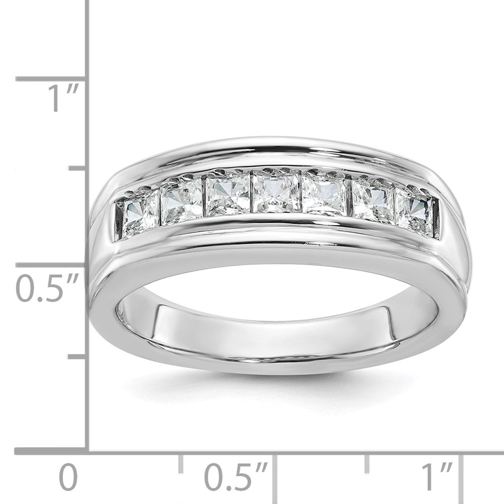 14k White Gold Men's Square Diamond Ring Mounting