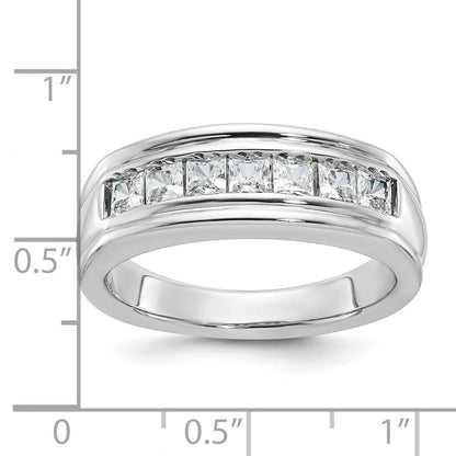 14k White Gold Men's Square Diamond Ring Mounting