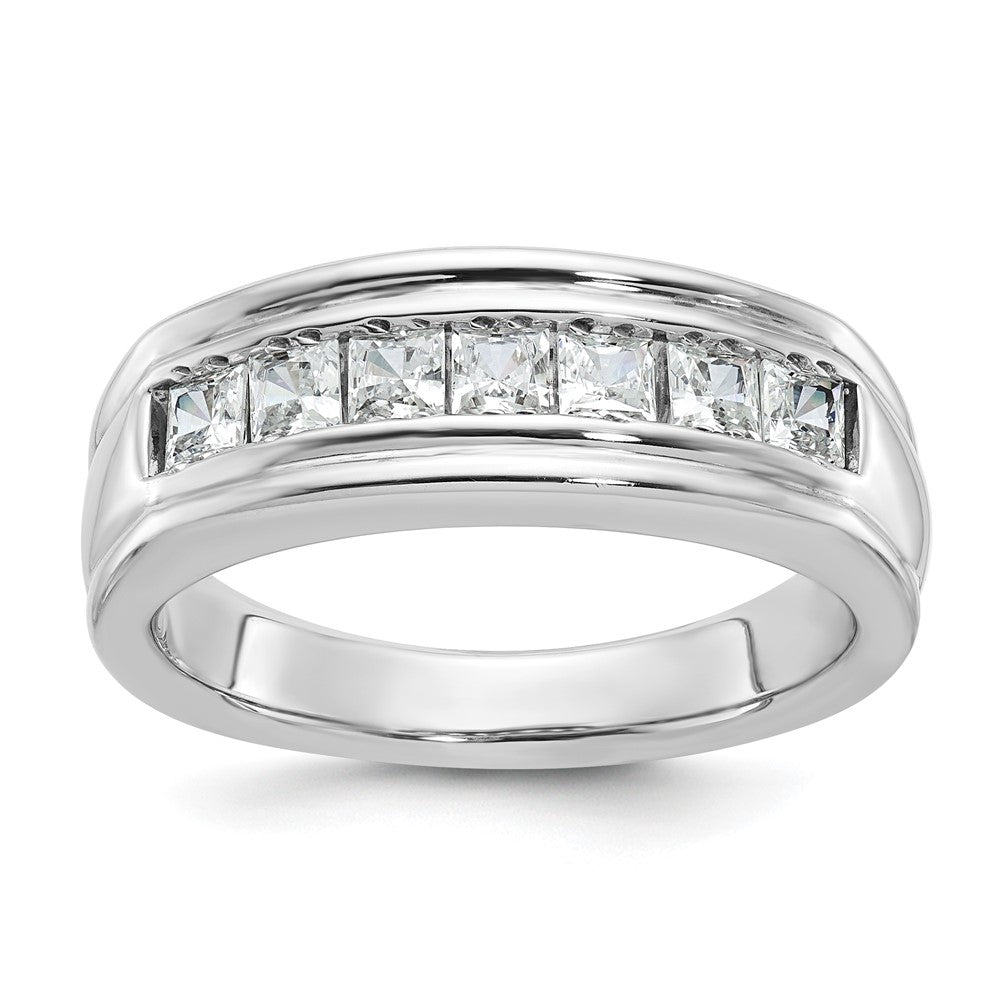 14k White Gold Men's Square Diamond Ring Mounting