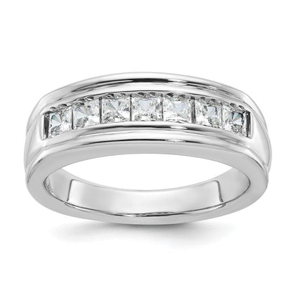 14k White Gold Men's Square Diamond Ring Mounting
