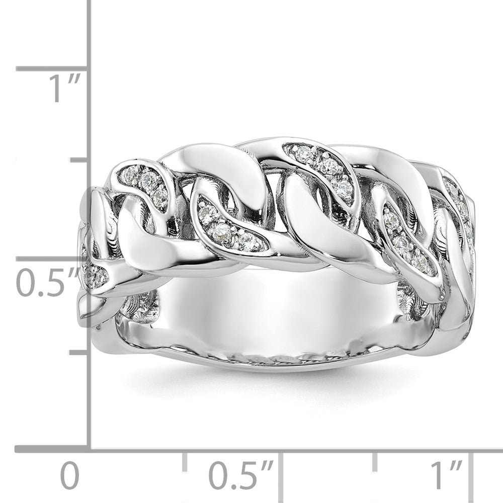 14k White Gold Men's Link Design Diamond Ring Mounting