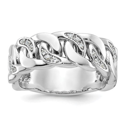 14k White Gold Men's Link Design Diamond Ring Mounting