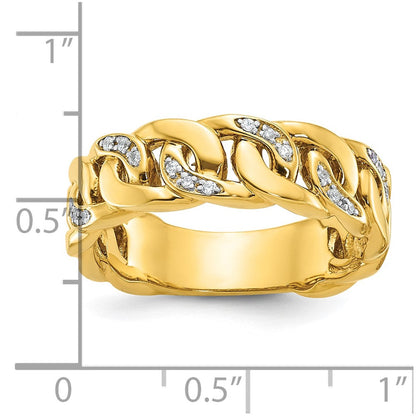 14k Yellow Gold Men's Link Design Diamond Ring Mounting