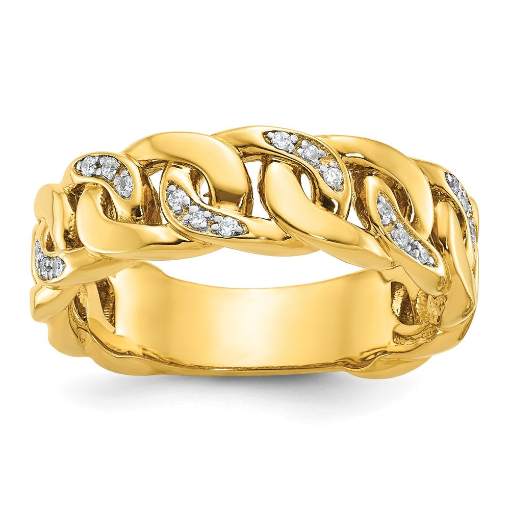 14k Yellow Gold Men's Link Design Diamond Ring Mounting