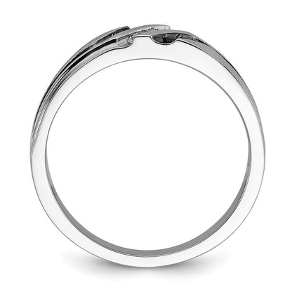 14k White Gold Men's Satin Diamond Ring Mounting