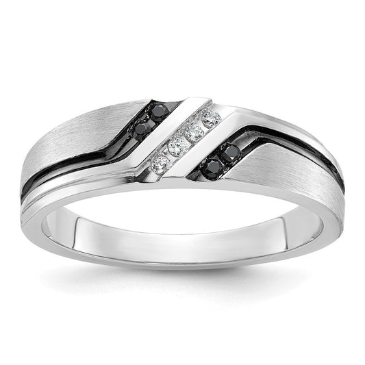 14k White Gold Men's Satin Diamond Ring Mounting