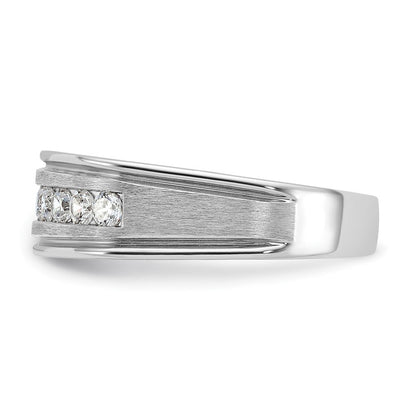 14k White Gold Men's Polished and Satin Diamond Ring Mounting