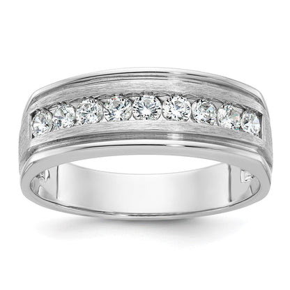 14k White Gold Men's 1/2 carat Diamond Complete Ring