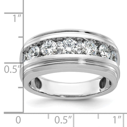 14k White Gold Men's 1.75 carat Diamond Complete Ring