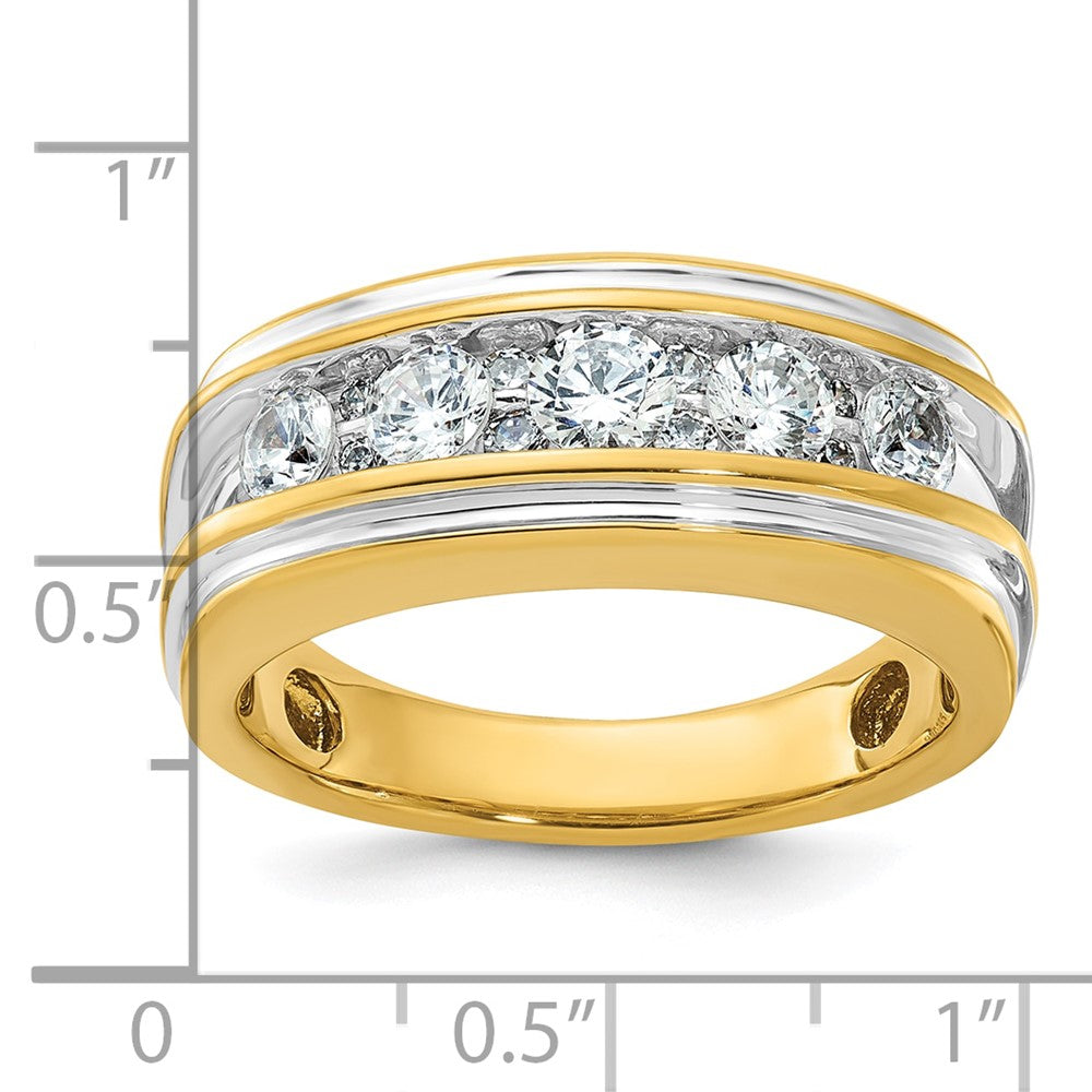 14k Yellow u0026 Rhodium Gold with White Rhodium Men's Diamond Ring Mounting