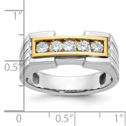 14k Two-tone Gold Men's Diamond Ring Mounting