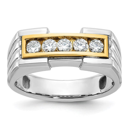 14k Two-tone Gold Men's 1/2 carat Diamond Complete Ring