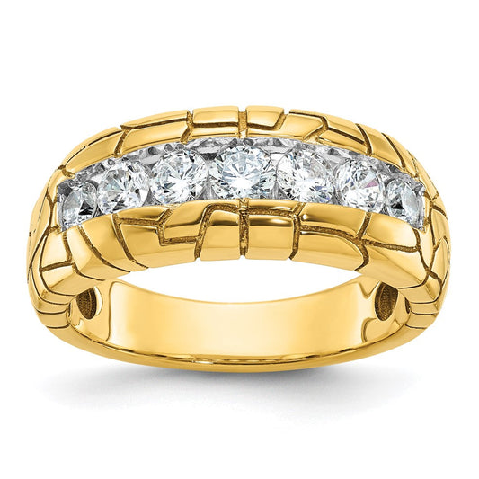 14k Yellow Gold Men's Diamond Nugget Ring Mounting