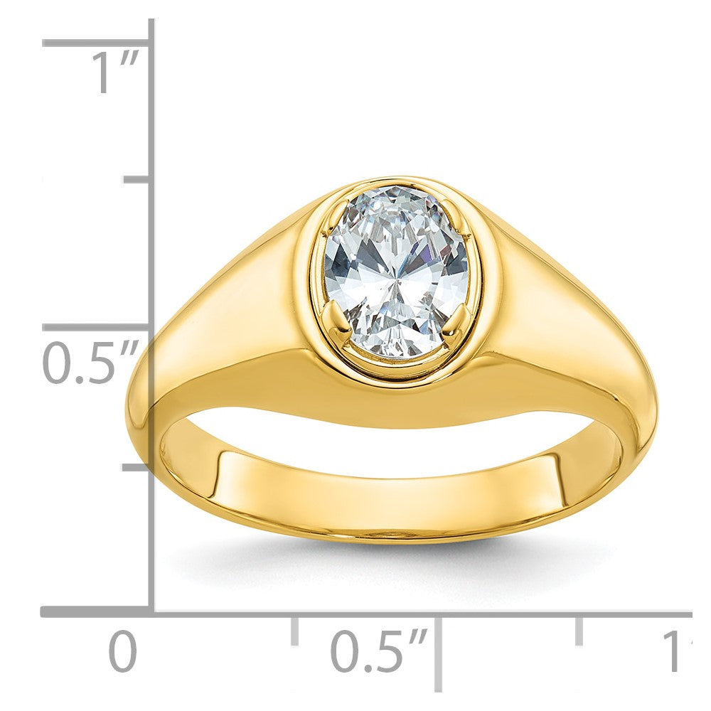 14k Yellow Gold Men's Oval Diamond Ring Mounting
